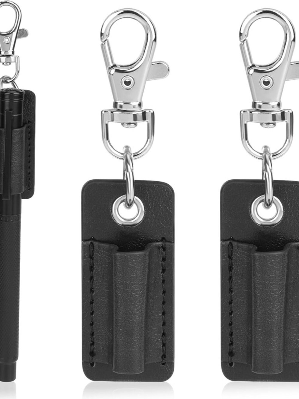 2 Pieces Lanyard Pen Clip, Anti-Lost Neck Lanyard, Portable Leather Neck Pen Hol